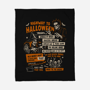 Highway To Halloween-None-Fleece-Blanket-eduely