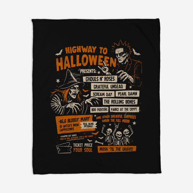 Highway To Halloween-None-Fleece-Blanket-eduely