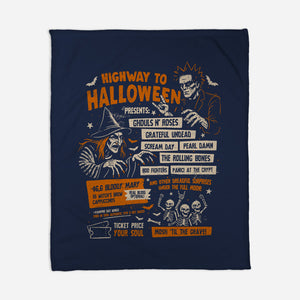 Highway To Halloween-None-Fleece-Blanket-eduely