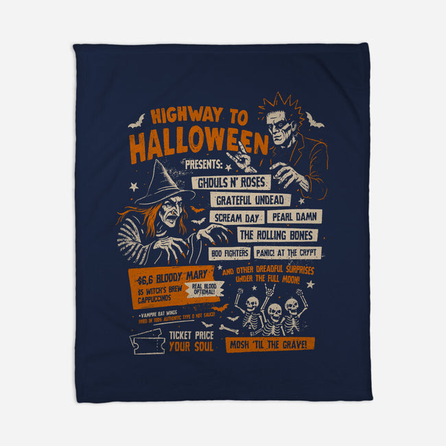 Highway To Halloween-None-Fleece-Blanket-eduely