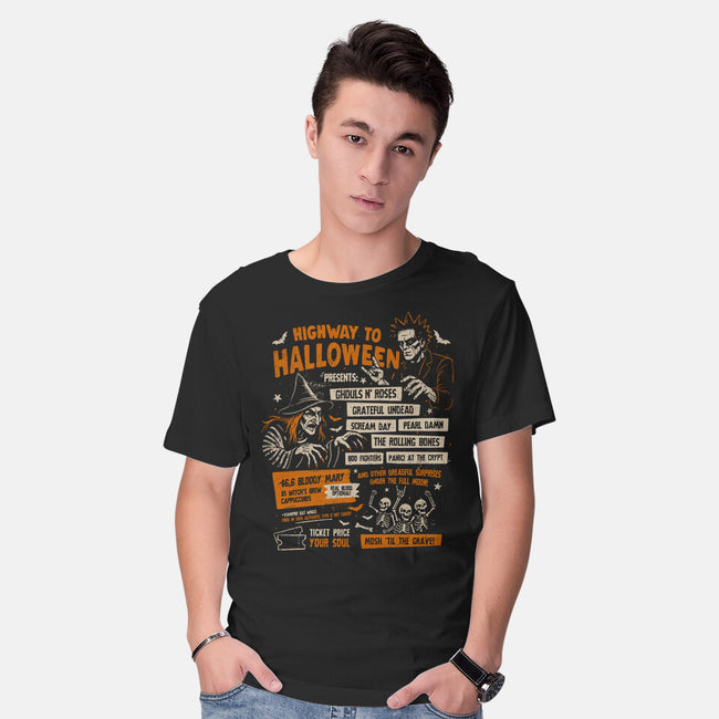 Highway To Halloween-Mens-Basic-Tee-eduely