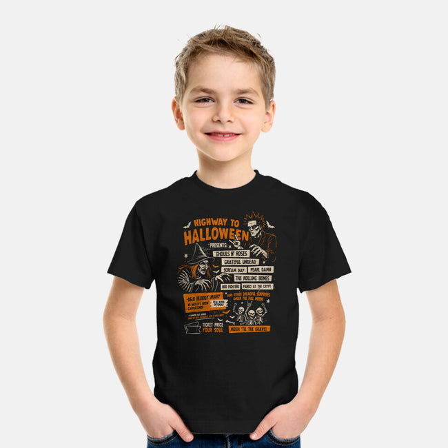 Highway To Halloween-Youth-Basic-Tee-eduely
