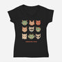 Meowster Mash-Womens-V-Neck-Tee-vp021