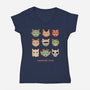 Meowster Mash-Womens-V-Neck-Tee-vp021