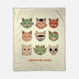 Meowster Mash-None-Fleece-Blanket-vp021