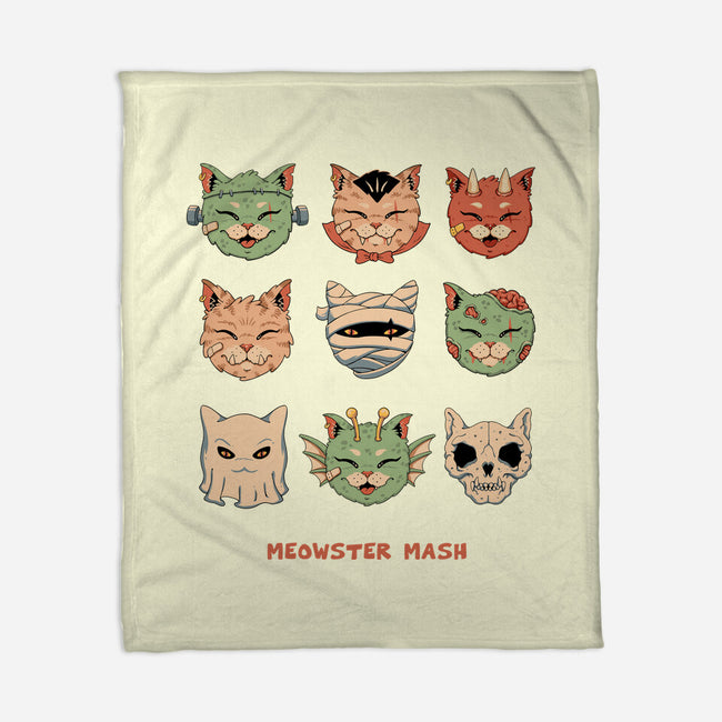 Meowster Mash-None-Fleece-Blanket-vp021