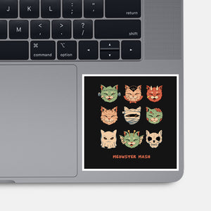 Meowster Mash-None-Glossy-Sticker-vp021