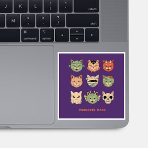 Meowster Mash-None-Glossy-Sticker-vp021