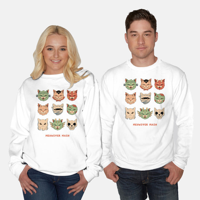 Meowster Mash-Unisex-Crew Neck-Sweatshirt-vp021