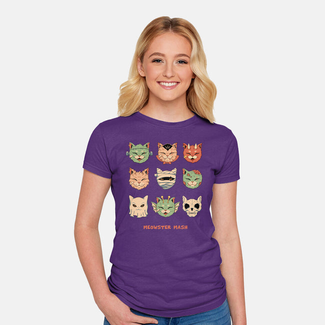 Meowster Mash-Womens-Fitted-Tee-vp021