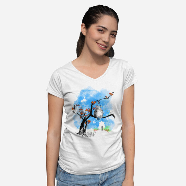 Japan Pop Overload-Womens-V-Neck-Tee-kharmazero