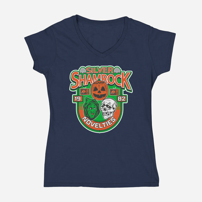 Silver Shamrock-Womens-V-Neck-Tee-CarloJ1956
