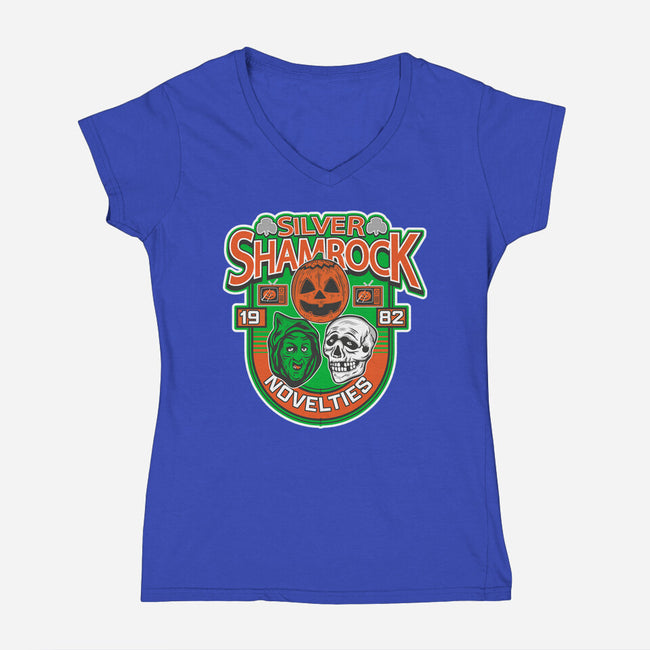 Silver Shamrock-Womens-V-Neck-Tee-CarloJ1956