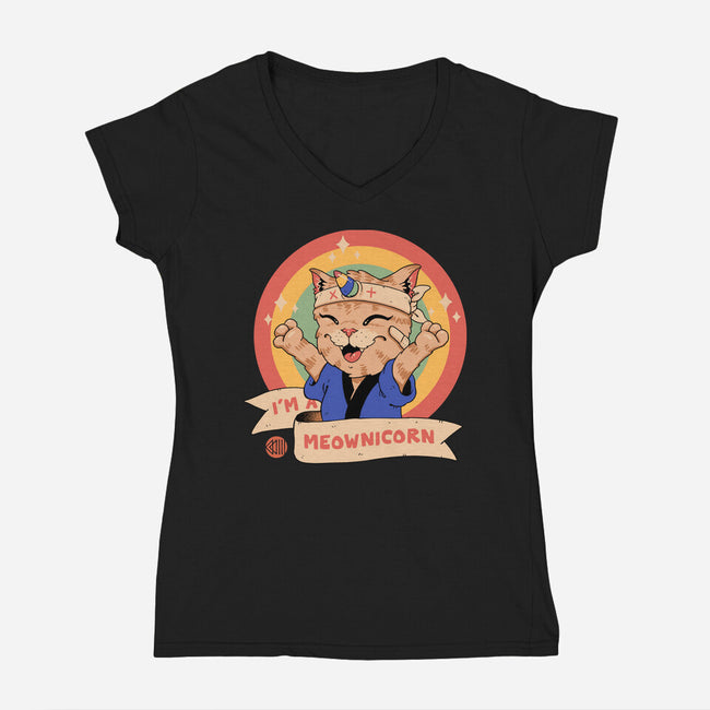Meow-nicorn-Womens-V-Neck-Tee-vp021