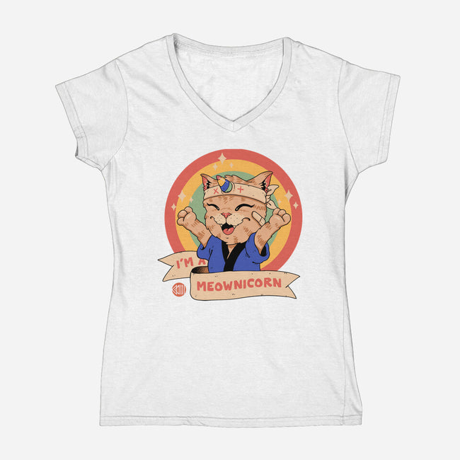 Meow-nicorn-Womens-V-Neck-Tee-vp021