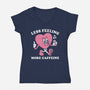 Less Feeling More Caffeine-Womens-V-Neck-Tee-Nemons