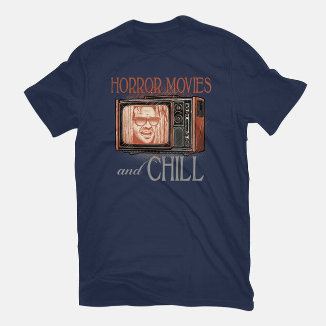 Horror Movies And Chill-Mens-Heavyweight-Tee-glitchygorilla