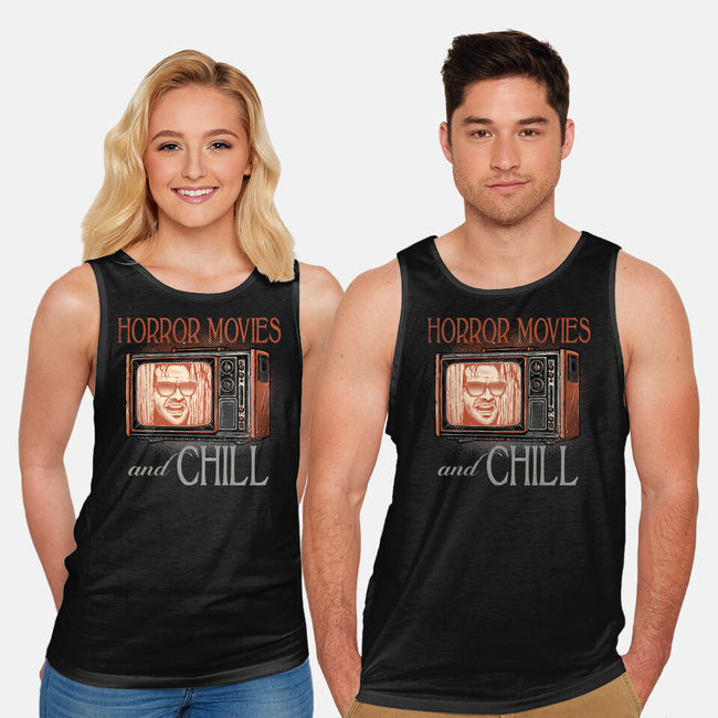 Horror Movies And Chill-Unisex-Basic-Tank-glitchygorilla