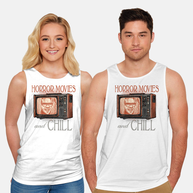 Horror Movies And Chill-Unisex-Basic-Tank-glitchygorilla