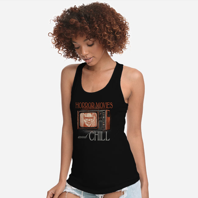 Horror Movies And Chill-Womens-Racerback-Tank-glitchygorilla