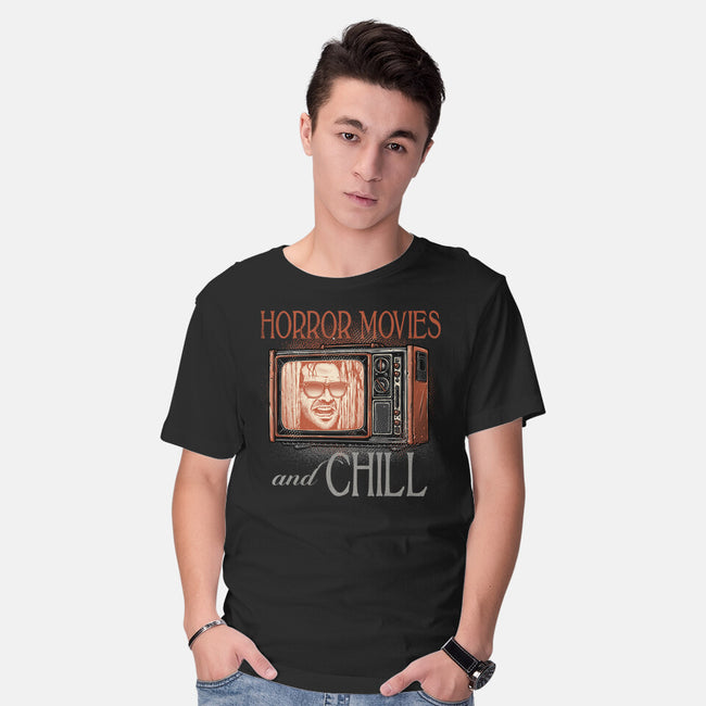Horror Movies And Chill-Mens-Basic-Tee-glitchygorilla