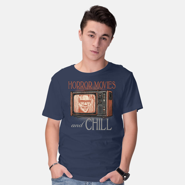 Horror Movies And Chill-Mens-Basic-Tee-glitchygorilla