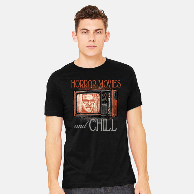 Horror Movies And Chill-Mens-Heavyweight-Tee-glitchygorilla