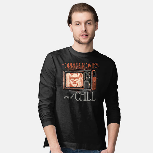 Horror Movies And Chill-Mens-Long Sleeved-Tee-glitchygorilla