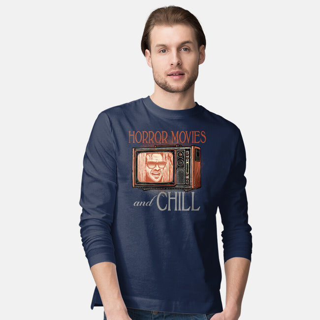 Horror Movies And Chill-Mens-Long Sleeved-Tee-glitchygorilla