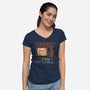 Horror Movies And Chill-Womens-V-Neck-Tee-glitchygorilla
