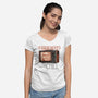 Horror Movies And Chill-Womens-V-Neck-Tee-glitchygorilla