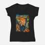 The Halloscream-Womens-V-Neck-Tee-kharmazero