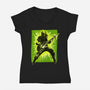 Legendary Guitar Hero-Womens-V-Neck-Tee-kharmazero