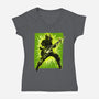 Legendary Guitar Hero-Womens-V-Neck-Tee-kharmazero