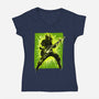 Legendary Guitar Hero-Womens-V-Neck-Tee-kharmazero