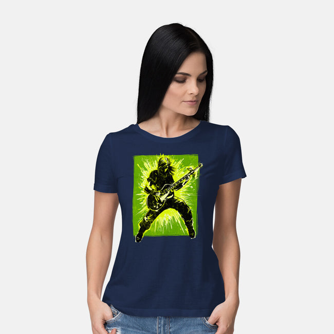 Legendary Guitar Hero-Womens-Basic-Tee-kharmazero