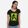 Legendary Guitar Hero-Womens-V-Neck-Tee-kharmazero