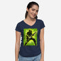 Legendary Guitar Hero-Womens-V-Neck-Tee-kharmazero