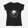 Halloween Moon-Womens-V-Neck-Tee-StudioM6