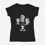 Demon And The Hunters-Womens-V-Neck-Tee-dandingeroz