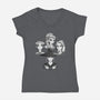 Demon And The Hunters-Womens-V-Neck-Tee-dandingeroz