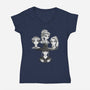 Demon And The Hunters-Womens-V-Neck-Tee-dandingeroz