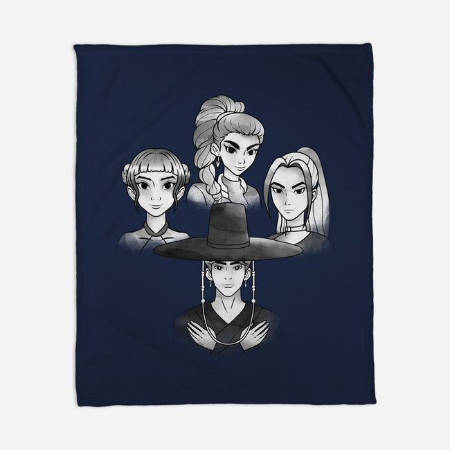 Demon And The Hunters-None-Fleece-Blanket-dandingeroz