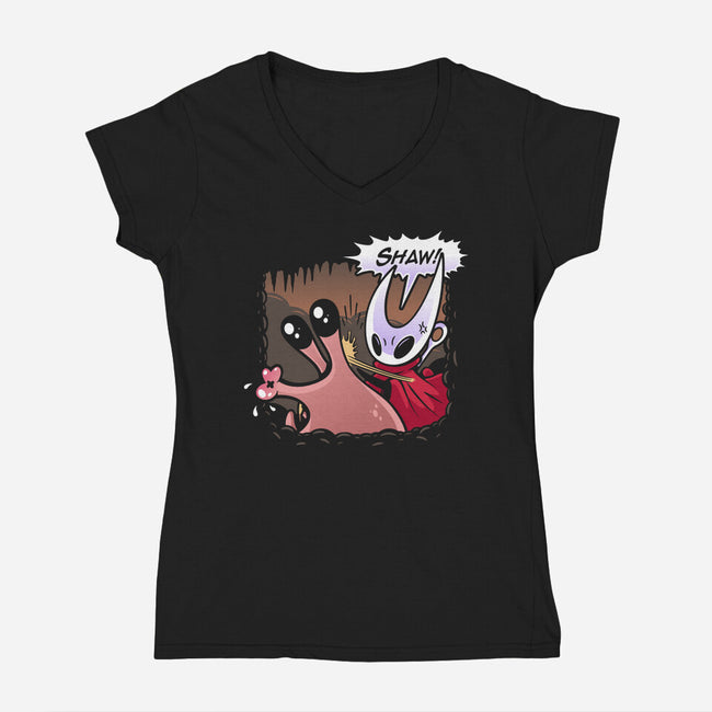 Nuu Slap-Womens-V-Neck-Tee-demonigote