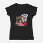 Nuu Slap-Womens-V-Neck-Tee-demonigote