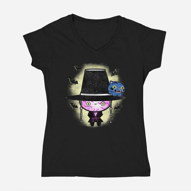 Leader Of The Saja Boys-Womens-V-Neck-Tee-palmstreet