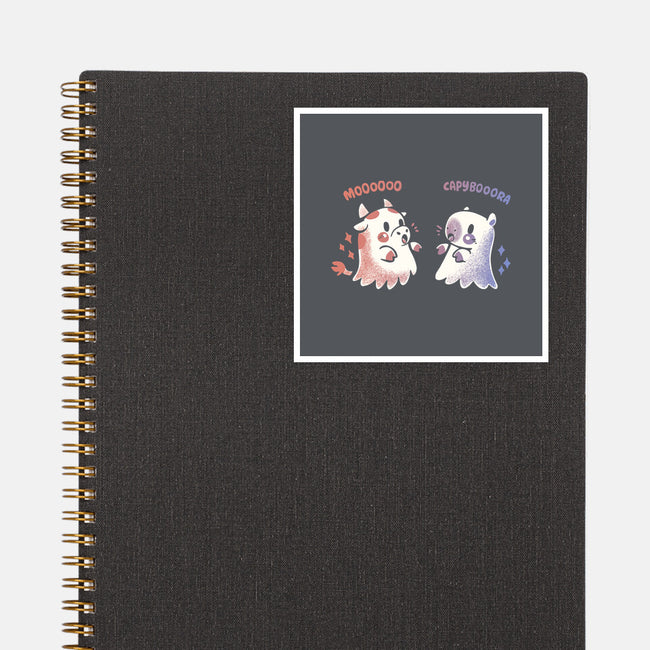 Spooky Capy And Cow-None-Glossy-Sticker-TechraNova