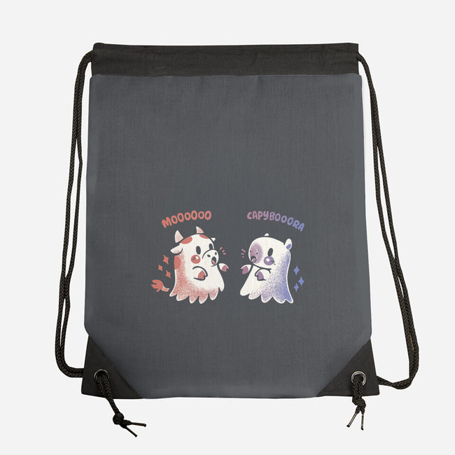 Spooky Capy And Cow-None-Drawstring-Bag-TechraNova