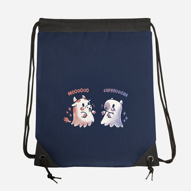 Spooky Capy And Cow-None-Drawstring-Bag-TechraNova