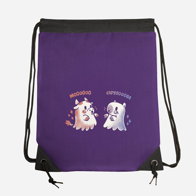 Spooky Capy And Cow-None-Drawstring-Bag-TechraNova